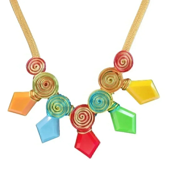 Handmade adjustable necklace and earring set in art wire Multicolor - Picture 10 of 12